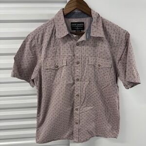 Cody James Western Shirt Mens M Pink Paisley Snap Button Short Sleeve Cowboy